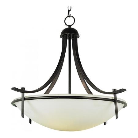 TRANS GLOBE Four Light Frosted Glass Rubbed Oil Bronze Up Pendant 8178 ROB